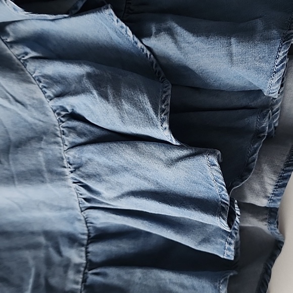 Blank NYC Wrap Tie Lightweight Denim Ruffle Skirt - Picture 2 of 8